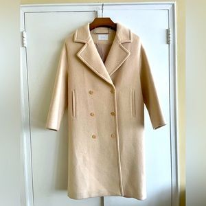 OAK + FORT Oversized Cream Wool Coat